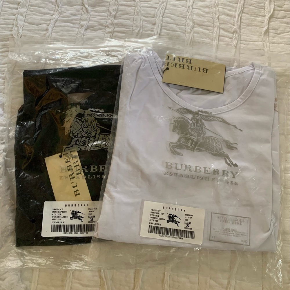 Burberry Black and White T-Shirts